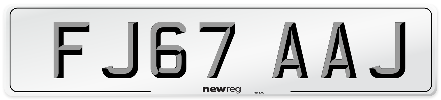 FJ67 AAJ Number Plate from New Reg